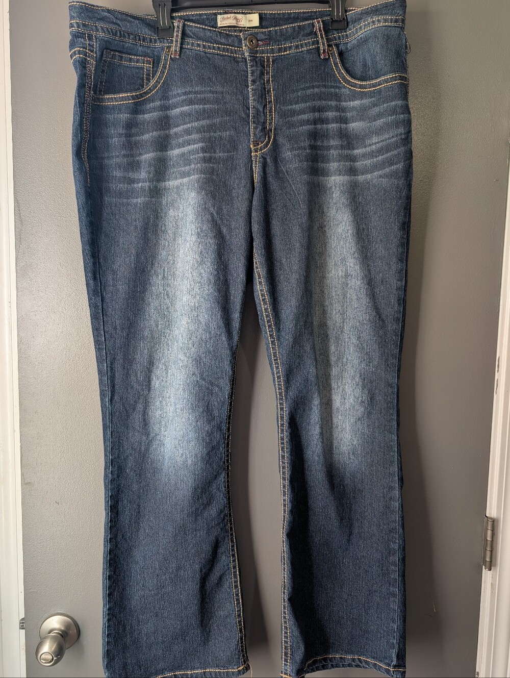 Faded Glory 22W Y2K Embellished Rhinestone Bootcut Jeans Dark Wash